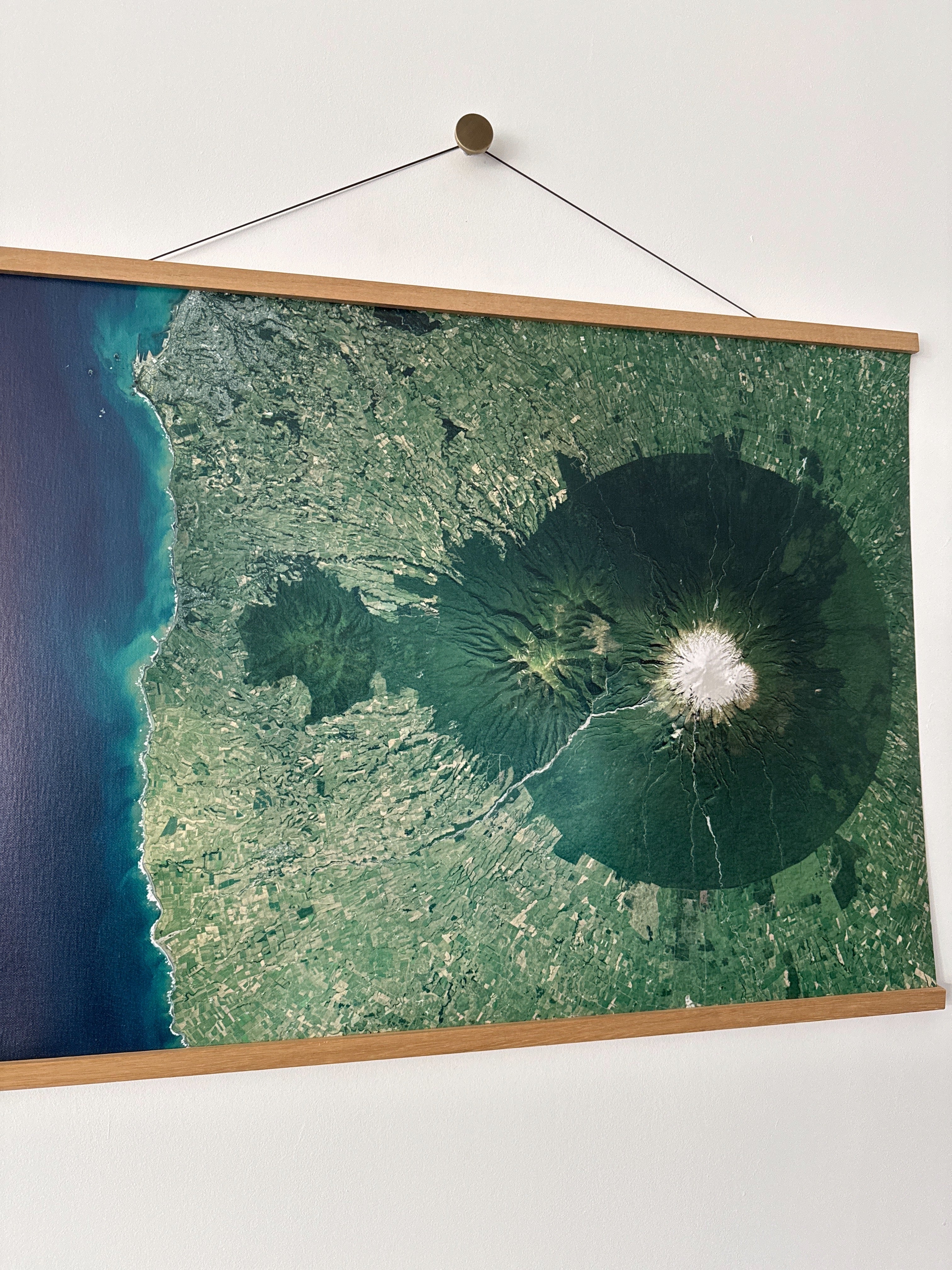 Mount Taranaki with Coastline - Aerial Art