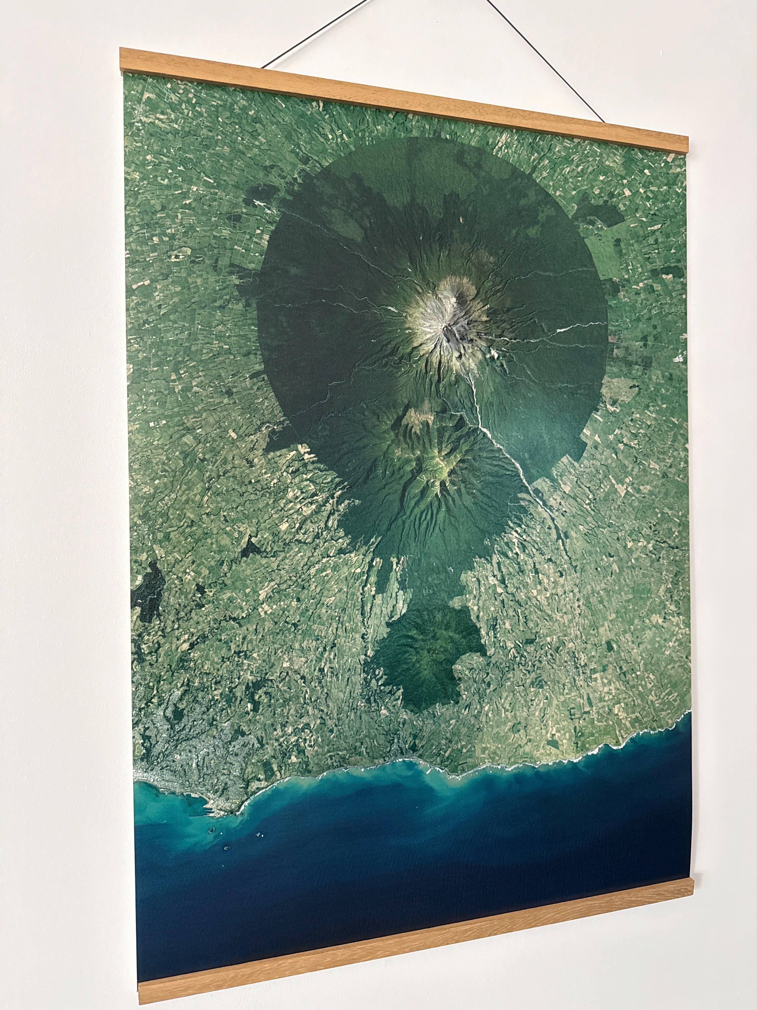 Mount Taranaki with Coastline - Aerial Art