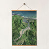 Mokau - Zoomed In on Township - Aerial Art