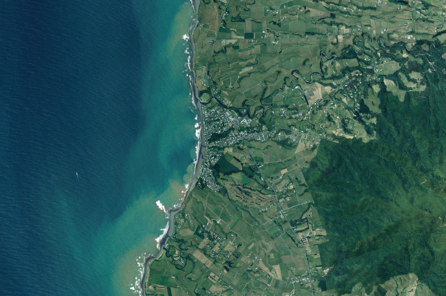 Mount Taranaki with Coastline - Aerial Art